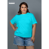 WOMENS PLUS T-SHIRT-SKY BLUE-DWP 50001 